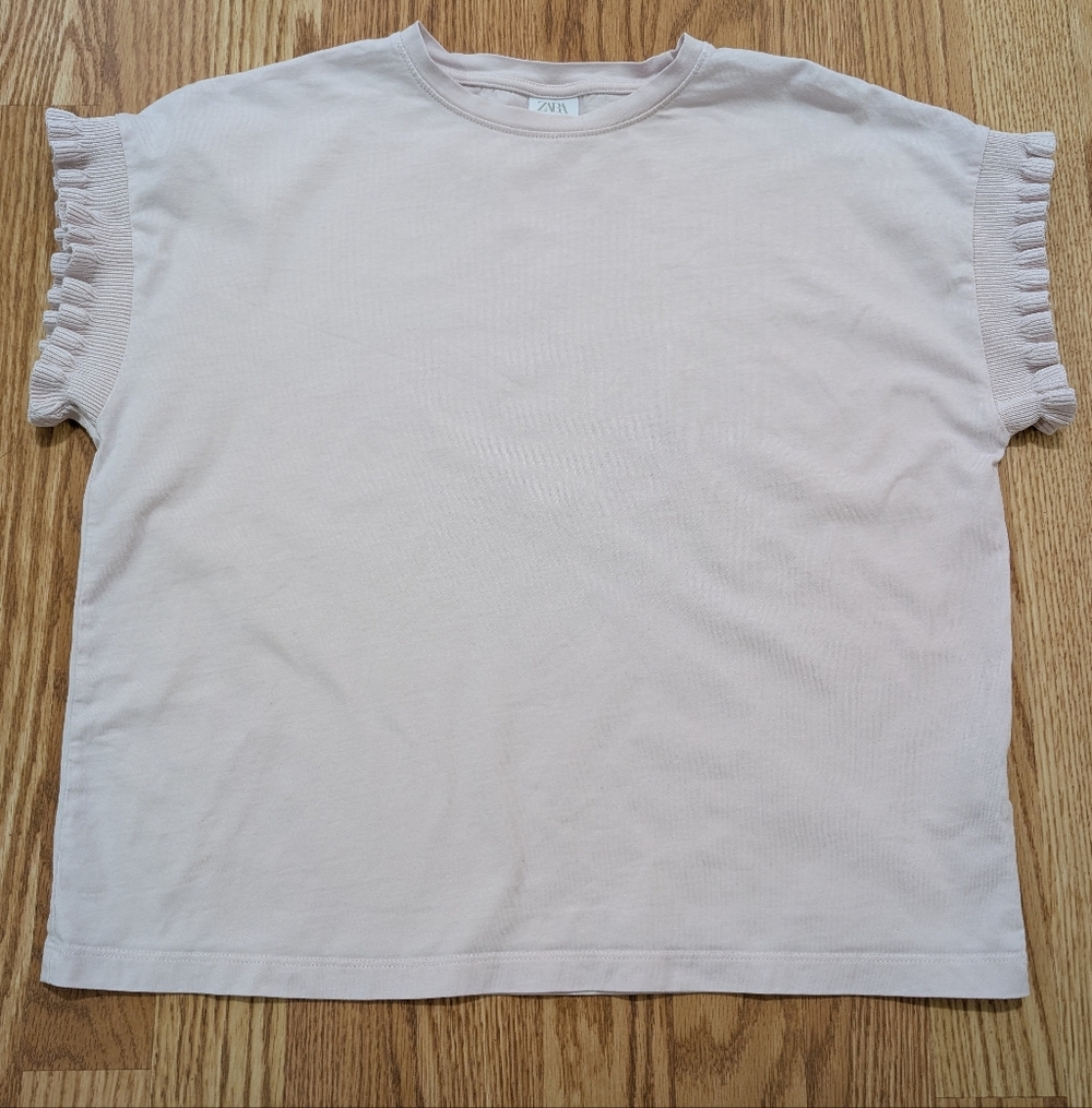 ZARA Girls Short Sleeve Casual Loose Fit Top 13-14